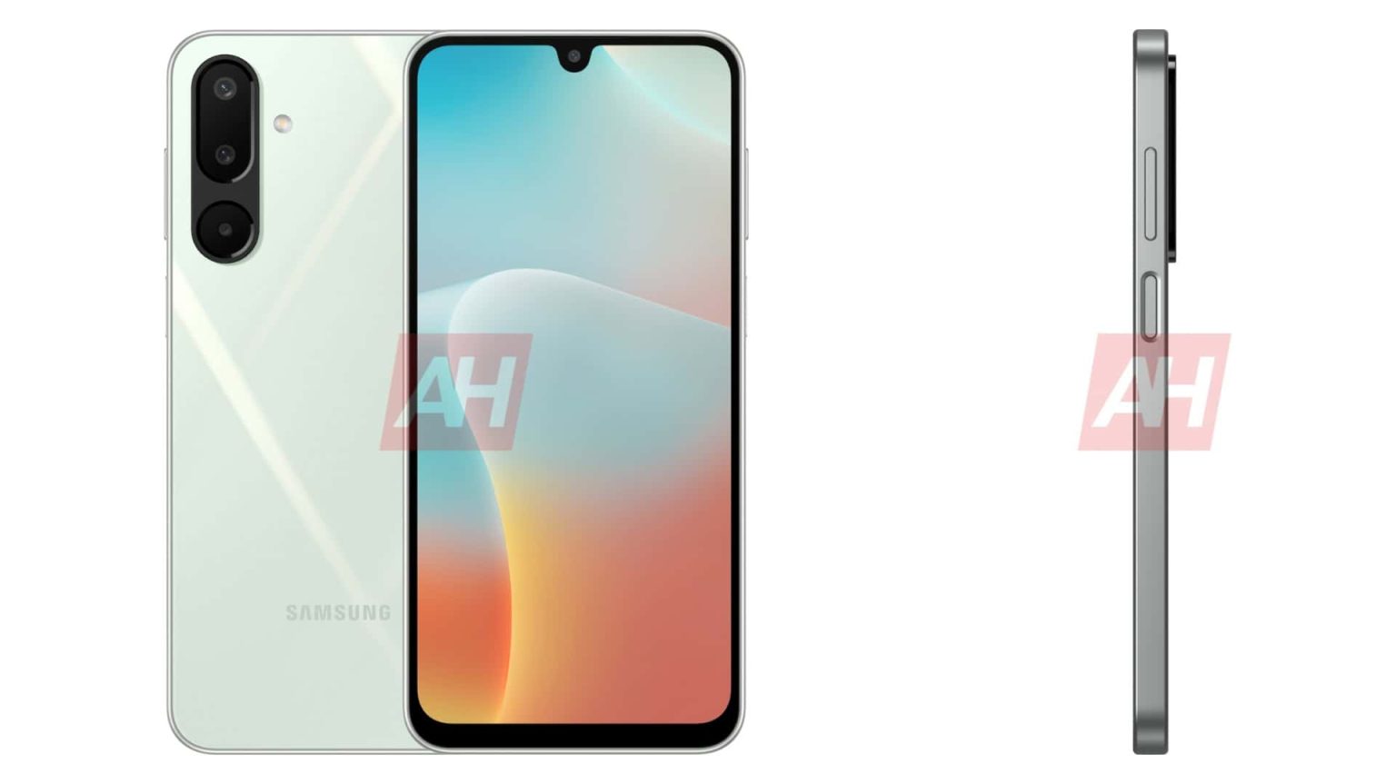 Samsung Galaxy M16 5G design shown in three color variants