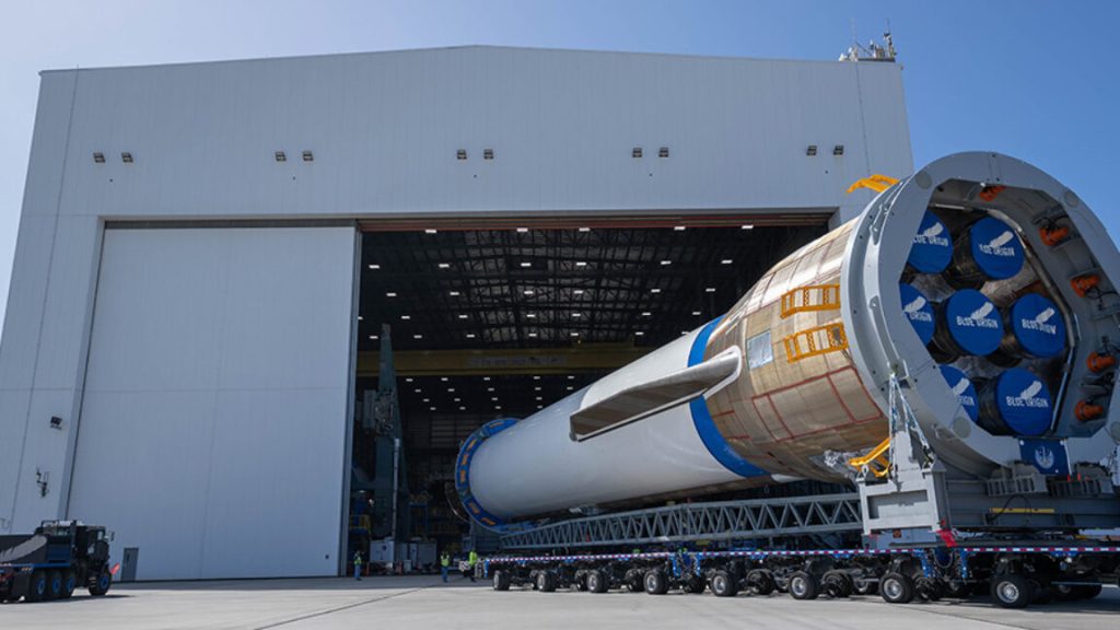 The New Glenn rocket’s seven powerful engines may light up as soon as today