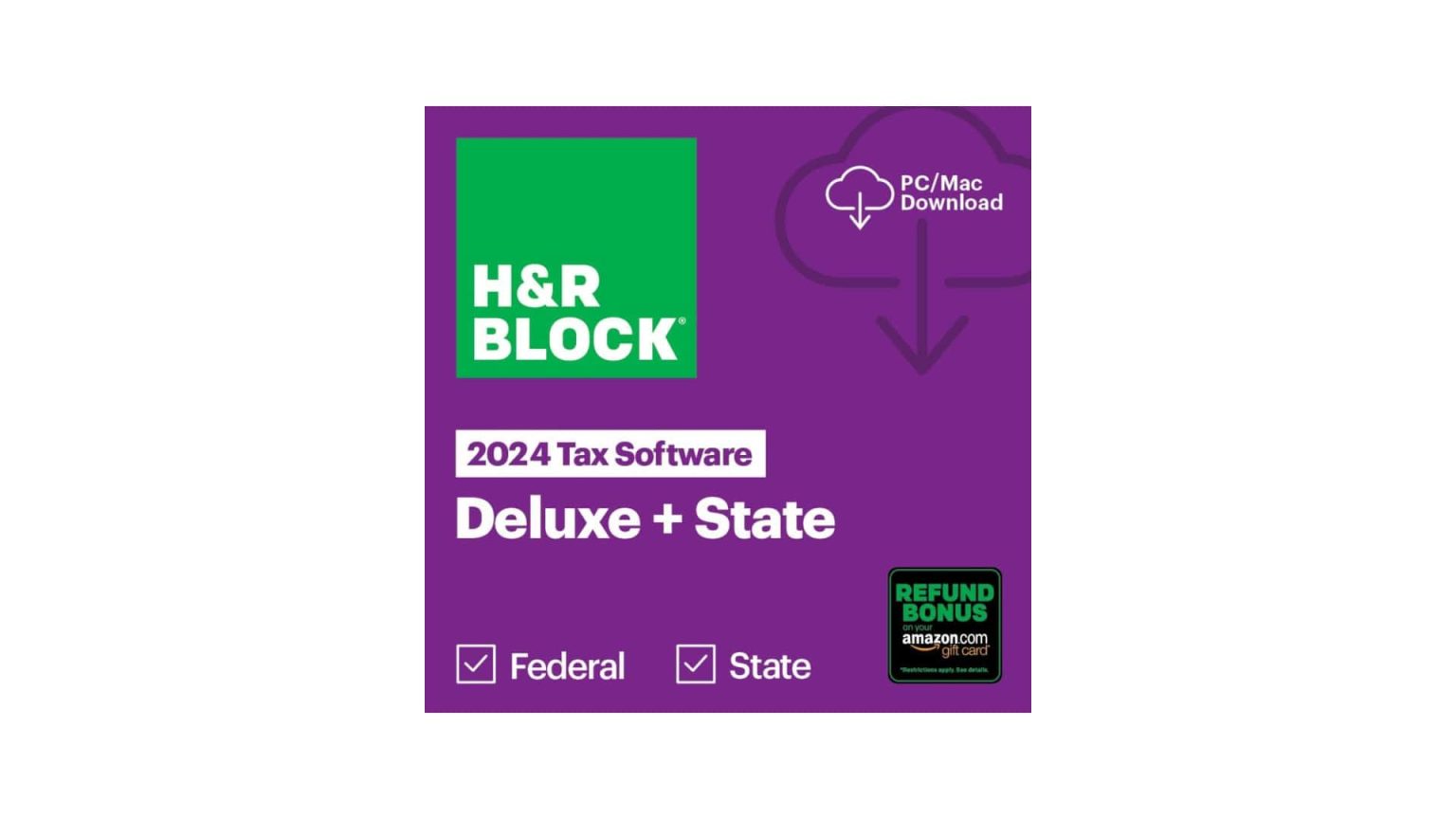 H&R Block Deluxe helps you with taxes for 50% off