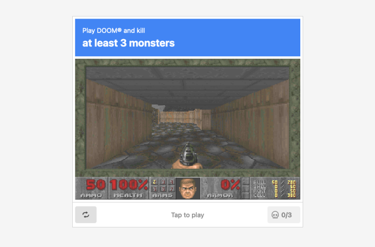 Someone made a CAPTCHA where you play Doom on Nightmare difficulty