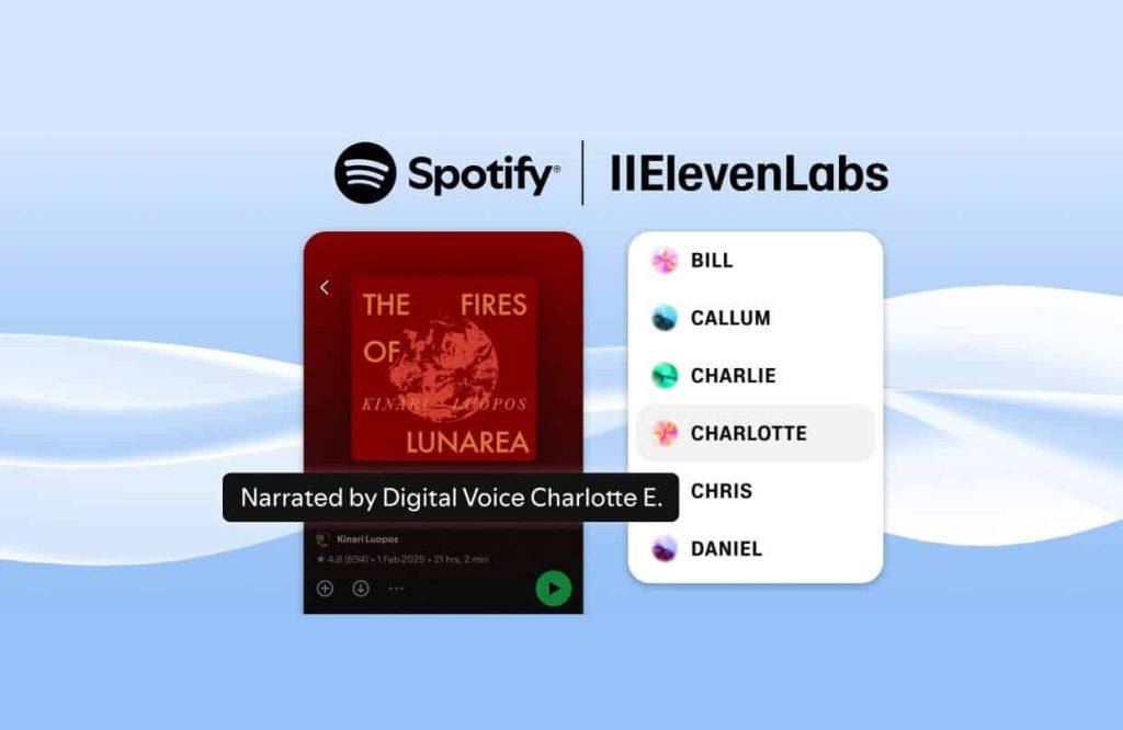 Spotify audiobooks get more AI-narration support through ElevenLabs