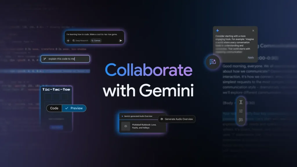 Gemini is now your writing assistant; turns documents into podcasts